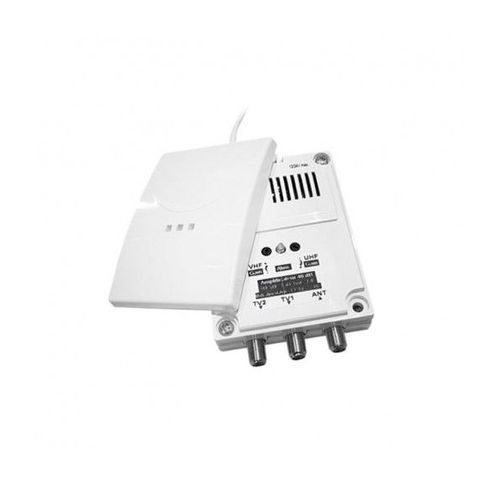 Amplificateur 40dB d¿antenne TV VHF FM UHF extérieure 1 entrée 2 sorties TONNA 301088 12V 24V 230V - Camping-car caravane bateau