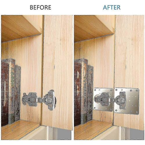 10pcs armoire charnière plaque de réparation kit cuisine armoire porte charnière plaque de montage avec trous plat fix
