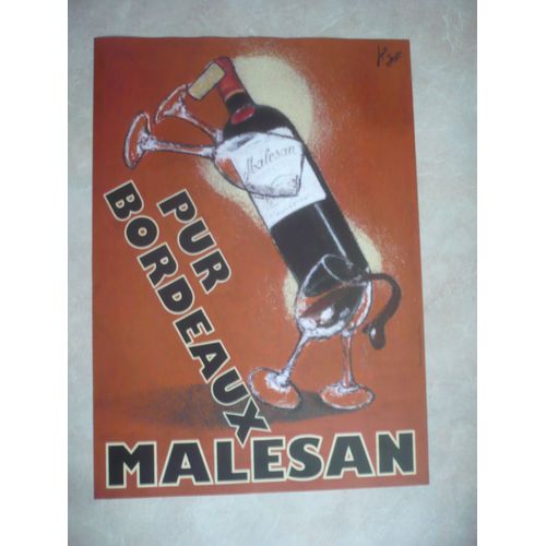 Poster /Affiche : Pur Bordeaux Malezan - Dimension 70x50