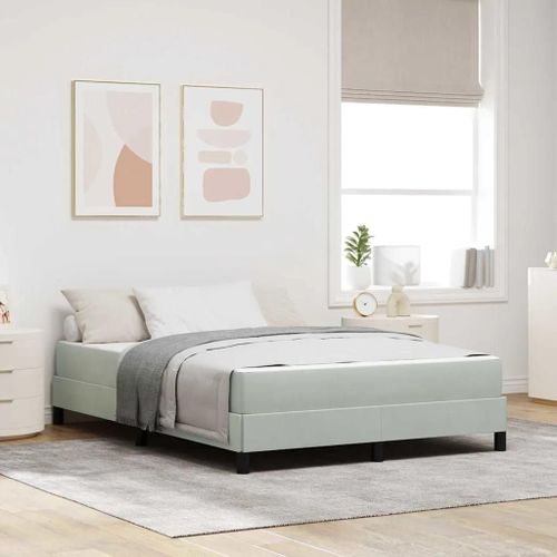 Vidaxl Lit Boxspring Avec Matelas Gris Clair 140 X 200 Cm Velours