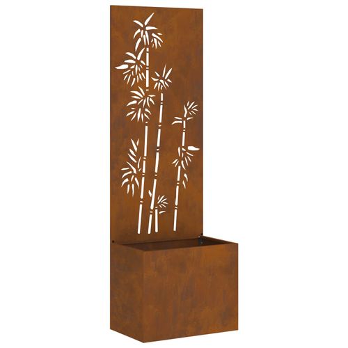 Vidaxl Jardinier Avec Panneau Décoratif Rouillé 50 X 140 Cm