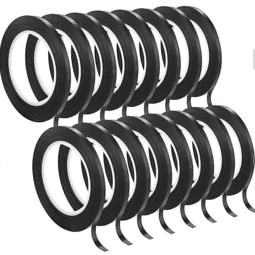 16 Pcs Ruban Graphique De Tableau Blanc,Ruban D'art De Tableau Effaçable À Sec,Ruban Graphique De Grille Noir Mince,Largeur De 3mm,Brillant