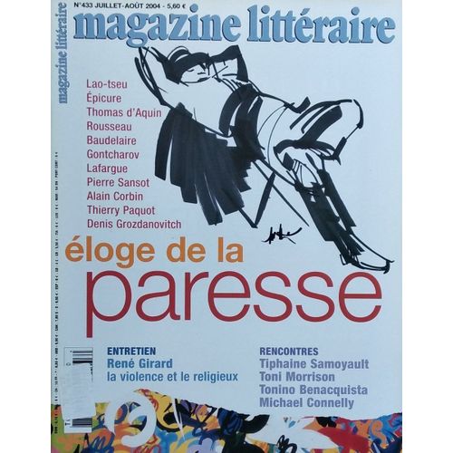 Magazine Littéraire N°433 Éloge De La Paresse Juillet-Août 2004.