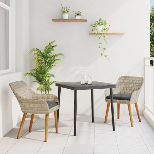 Vidaxl Ensemble De Salle À Manger 3 Pcs Gris Clair Et Noir