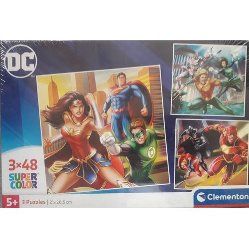 3 puzzles DC des Super héros (Superman ; Wonderwoman ; Batman ...) - 3 * 48 pièces - Clementoni