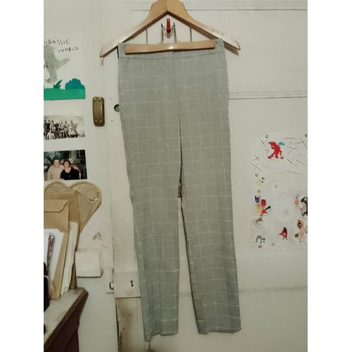 Pantalon À Carreaux Gris Clair/Blanc 32 Xxs Zara.