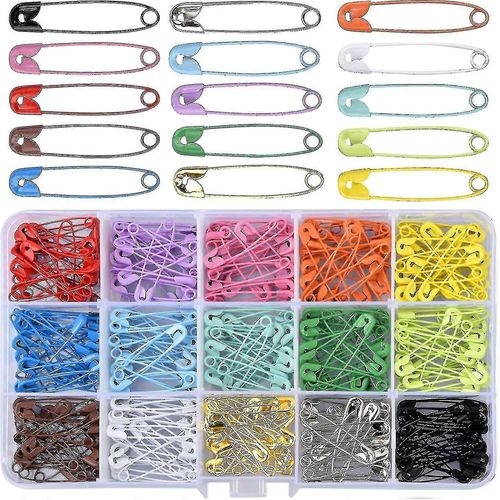 300pcs Épingles À Nourrice En Métal,Iave 15 Couleurs Petites Épingles À Nourrice,Iave Épingles À Nourrice