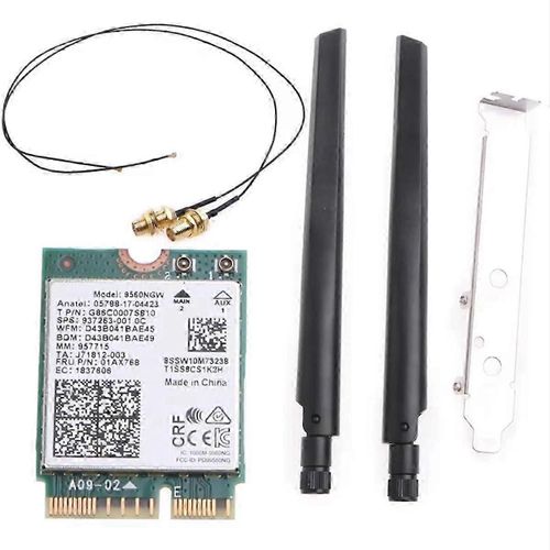 9560NGW Dual Band 2.4G/5Ghz Kit de bureau sans fil 802.11AC M.2 CNVI Wifi Card Antenna Set BT-Compatib