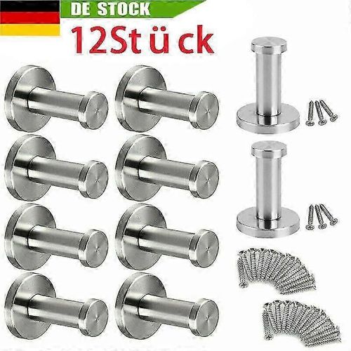 Lot de 12 patères,patères,patères murales en acier inoxydable,porte-serviettes,utilisation salle de bain