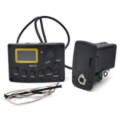 Égaliseur D'égalisation 4 Bandes -3 Préampli D'égalisation De Basse De Guitare Acoustique Avec Micro De Guitare Accordeur Numérique