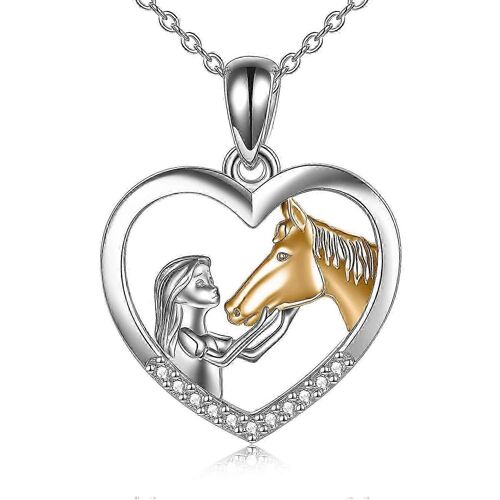 Fille Et Cheval Collier Pour Les Filles En Argent Sterling Cheval Bijoux Cadeaux Pour Les Femmes