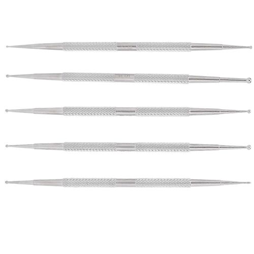 Ensemble De Stylos À Pointage Nail Art À Double Tête En Acier Inoxydable - Paquet De 5