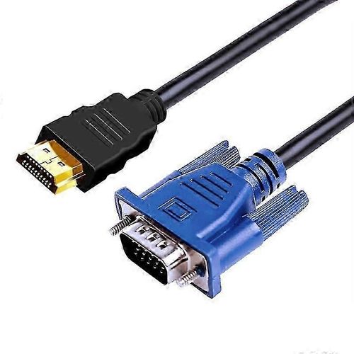Câble 1,5 m compatible HDMI vers VGA Anti-interférence Haute clarté Convertisseur mâle vers VGA mâle compatible HDMI pour ordinateur de bureau