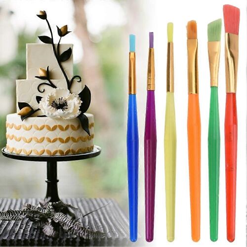 Petit 6Pcs Fondant Gâteau Décoration Pinceau Cuisson Kit Outil Sucre Artisanat Stylo De Coloriage