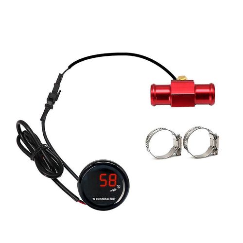Compteur Horaire De Température D'eau Pour Moto, Adaptateur De Température D'eau, Heures De Moteur, Lumière Rouge 18 Mm