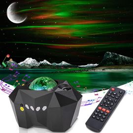 Projecteur Ciel Etoile Lampe Projecteur Étoilé Aurore Boréale Led Veilleuse Enfant 48 Effets Éclairage Avec Musique Bluetooth Télécommande Pour Adultes Décoration Noël Fête