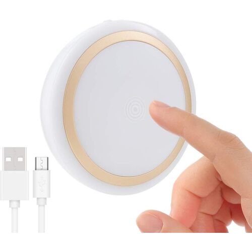 Rechargeable Tactile Veilleuse Avec Minuterie, Lampe De Nuit De Chambre De Bébé À Intensité Variable, Wireless Stick-Sur Led Partout Poussez Tap Lumière Pour Closet Cabinet (D'or)