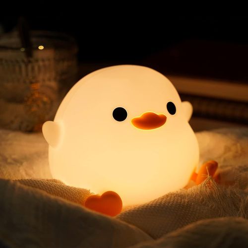 Eryi-Dodo Canard Veilleuse, Veilleuse Pour Enfants En Silicone À Lumière Variable, Lampe De Chevet Avec Minuterie Et Commande Tactile Pour Enfant Adulte Chambre Décoration Cadeau Nouveau-Né