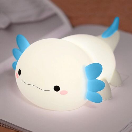 Axolotl Veilleuses Pour Enfants, Veilleuse Animal En Silicone À Intensité Variable, Lampe De Chevet Tactile Rechargeable Mignonne, Décoration De Chambre De Bébé, Cadeaux Axolotl Pour Enfants