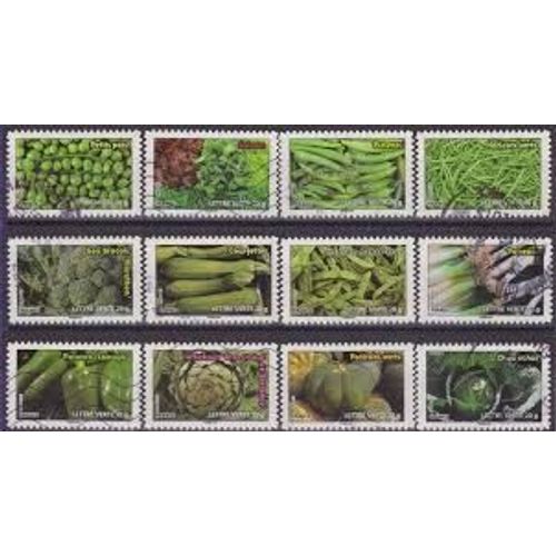 Flore : Légumes Série Complète Année 2012 Autoadhésifs N° 739 740 741 742 743 744 745 746 747 748 749 750 Yvert Et Tellier