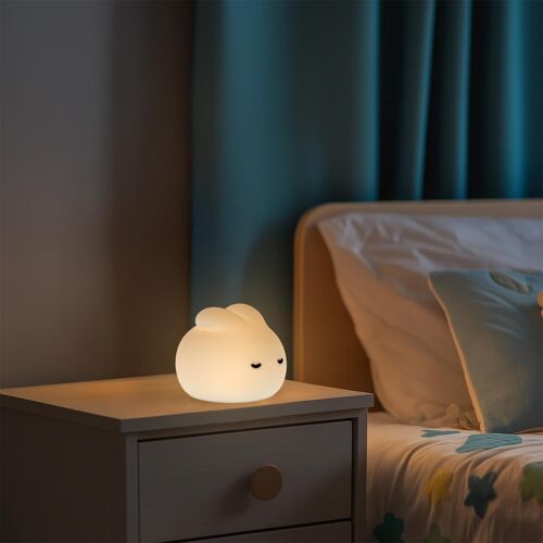 - Lampe De Chevet Tactile Led Pour Enfant Lapin, Température Chaude (3000k), Design Créatif Et Finition Opale. Idéal Pour Les Enfants. Lm9203