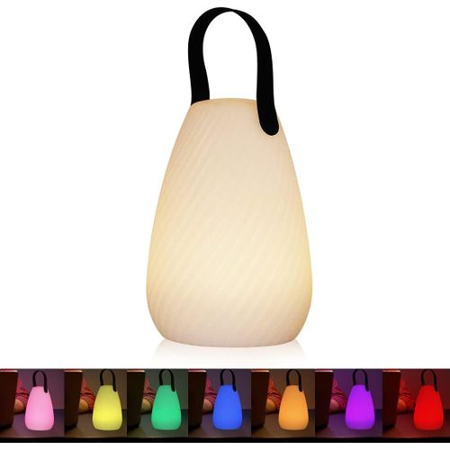 Lampe De Table Extérieure, Lampe De Jardin Portative, Led Étanche Rechargeable Sans Fil Multicolore Dimmable Lampe De Chevet Led, Terrasse, Lanterne Intérieure (Sergé)