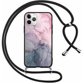 Coque Pour Apple Iphone 11 Pro Avec Cordon De Collier, Aesthetic Marbre Motif Étui Housse Réglable Lanyard Corde, Souple Silicone Tpu Antichoc Protection Case Pour Iphone 11 Pro 5,8"", Marbre 4