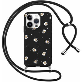 TRAHOO-Coque pour Apple iPhone 11 Pro avec Cordon de Collier, Aesthetic Fleur Motif Étui Housse Réglable Lanyard Corde, Souple Silicone TPU Antichoc Protection Case pour iPhone 11 Pro 5,8"",Marguerite