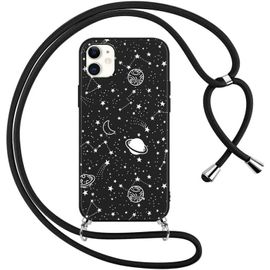 Tianyi-Coque Pour Apple Iphone 12/Apple Iphone 12 Pro Avec Cordon De Collier, Aesthetic Planète Motif Étui Housse Réglable Lanyard Corde, Silicone Antichoc Protection Case Pour Iphone 12 6,1"", Chaîne