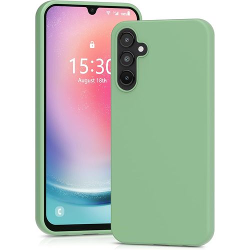 Coque Pour Samsung Galaxy A24, Housse En Silicone Doux Avec Découpes Précises Pour Caméra, Design Ultra Mince, Protection 360° À Bords Surélevés - Vert Menthe