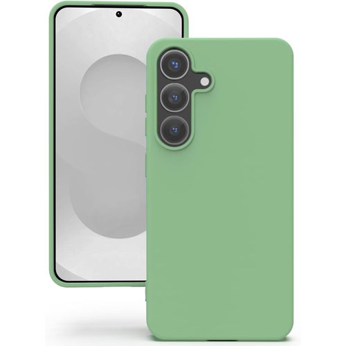 Coque Pour Samsung Galaxy S25 Plus, Housse En Silicone Doux Avec Découpes Précises Pour Caméra, Design Ultra Mince, Protection 360° À Bords Surélevés - Vert Menthe