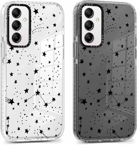 SJZG-2 Pièces Coque Pour Samsung Galaxy A14 5G 6,8"", Transparente Étui Avec Aesthetic Motif Stern Dessin, Ultra Mince Tpu Bumper Souple Silicone Housse Antichoc Protection Case Filles Femmes Cover