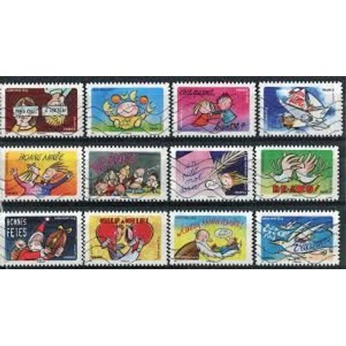"Bonne Année Toute L'Année" Timbres De Voeux Série Complète Année 2013 Autoadhésifs N° 1045 1046 1047 1048 1049 1050 1051 1052 1053 1054 1055 1056 Yvert Et Tellier
