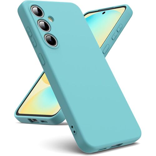 SJZG-- Coque Samsung Galaxy S24 Fe 5G, [Silicone Tpu Liquide] [Intérieur Microfibre] Souple Étuis En Caoutchouc Housse Antichoc Protection Bumper Coque S24 Fe - Lightblue