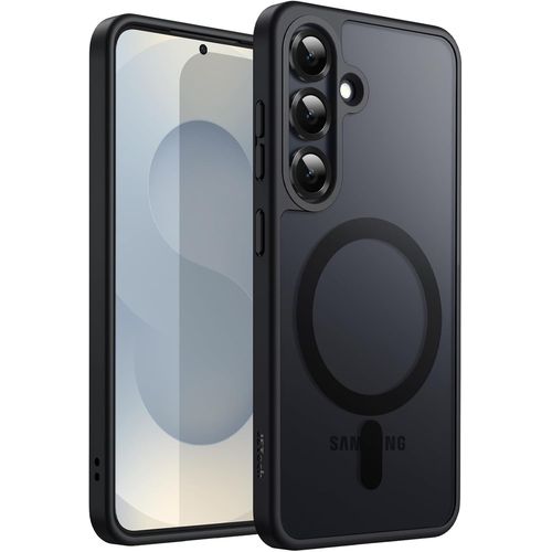 SJZG-Coque Magnétique Pour Samsung Galaxy S25+ / S25 Plus 5G, Compatible Avec Magsafe, Étui Housse Antichoc À Dos Translucide Mat (Noir)