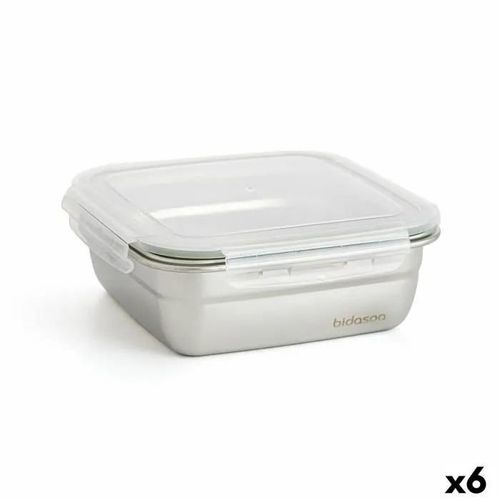 Boîte À Lunch Hermétique Bidasoa Theo 18,3,5 X 18,3 X 6,8 Cm Argenté 1,2 L Métal