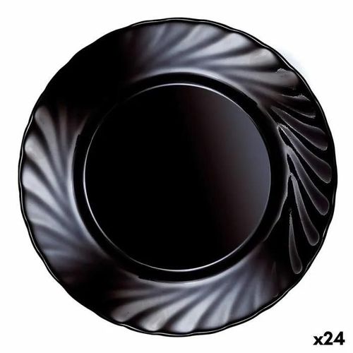 Assiette À Dessert Luminarc Trianon Noir Verre (Ø 19,5 Cm) (24 Unités)