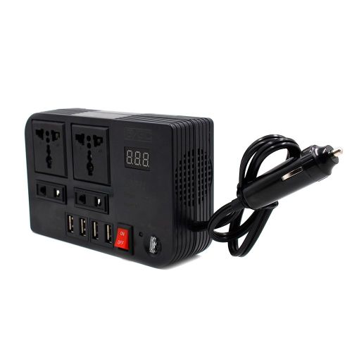 300w Voiture Onduleur Inverseur Dc 12v À Ac 220v Allume-Cigare Adaptateur Secteur Convertisseur Séparateur 4 Usb Chargeur Charge