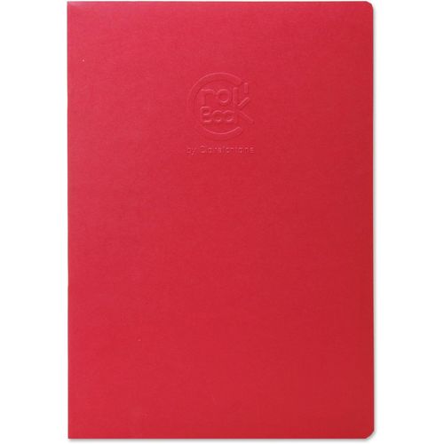 Chenquansarl-60321c Cahier Piqué Crok'book - 24 Feuilles Papier Dessin Blanc A4 21x29,7 Cm 90g - Format Portrait - Couverture Rouge - Couverture Souple Personnalisable
