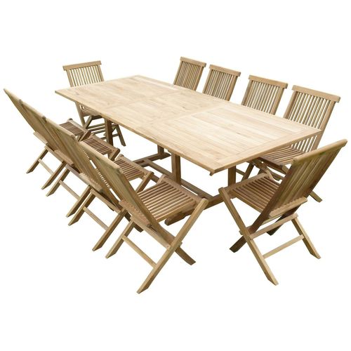 Ensemble De Jardin En Teck Premium Astana 10 Chaises Jenae
