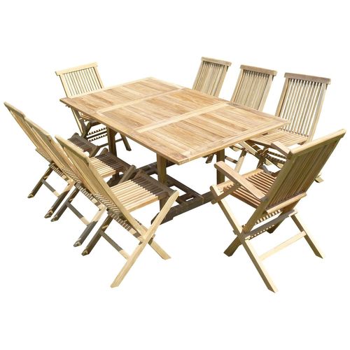 Ensemble Salon De Jardin En Teck Premium Sunang 6 Chaises 2 Fauteuils Jenae