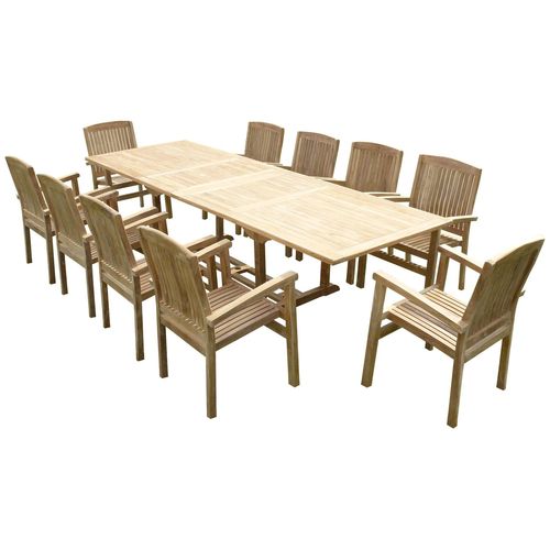 Ensemble De Jardin En Teck Premium Kirang 10 Fauteuils Audia