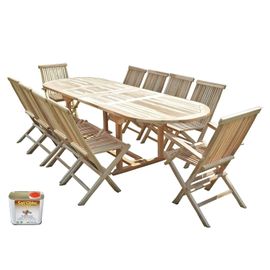 Salon De Jardin En Teck Henua 8 Chaises 2 Fauteuils - Bundle Huile