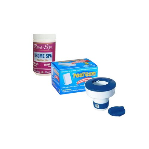 Pack nettoyage MAREVA pour SPA - Brome - Doseur de chlore flottant - Gommes magiques