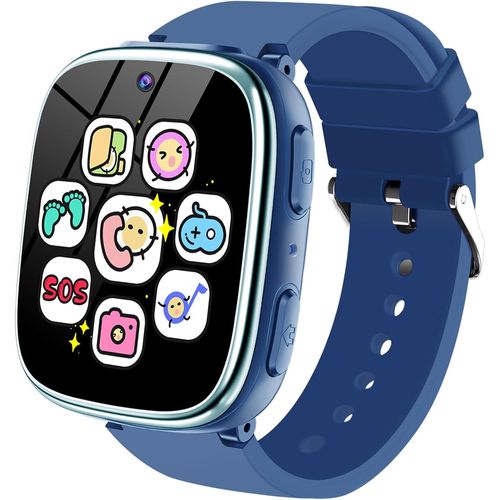 Montre Connectée Enfant - Montre Intelligente pour Enfants avec Appel SOS Jeux Pédomètre Caméras Musique Torche Reveil - Smartwatch Téléphone Enfants de 4 à 12 Ans Fille Garçon (Bleu)