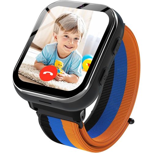 Montre Intelligente Enfants Gps, 4g Montre Téléphone Enfants Avec Appel, Appel Vidéo, Wifi, Caméra, Sos, Chat Vocal Et Fonction De Jeux De Puzzle Pour Les Garçons Filles (Noir)[Mon8301547]