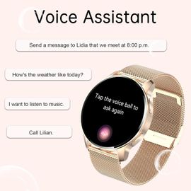 Montre intelligente pour femme, appel Bluetooth et réponse, montre numérique pour femme, avec sommeil, fréquence cardiaque, 20 sports, montre de fitness, chronomètre et podomètre, étanche, montre