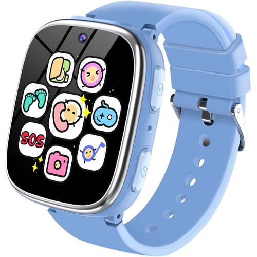 Montre Connectée Enfant - Montre Intelligente pour Enfants avec Appel SOS Jeux Pédomètre Caméras Musique Torche Reveil - Smartwatch Téléphone Enfants de 4 à 12 Ans Fille Garçon (Bleu)