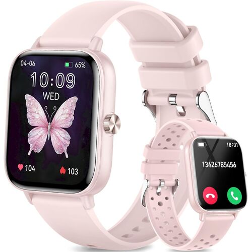 Montre Connectée Femme, 1.83"" Hd Smartwatch Avec Appel Bluetooth, 100+ Sportifs Montre Connectee, Fréquence Cardiaque/Sommeil/Spo2, Ip68 Étanche Bracelet Connecté Pour Android Ios[MON9261507]