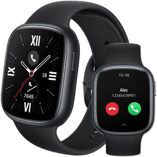 Checarzhn--No1-Watch 4 Montre Connectée, Bluetooth Calling, 1.75"" Amoled, Gps, 14 Jours D'autonomie, Spo2, Fréquence Cardiaque Et Moniteur De Stress, 5atm Smartwatch, Compatible Avec Android Et Ios, Noir